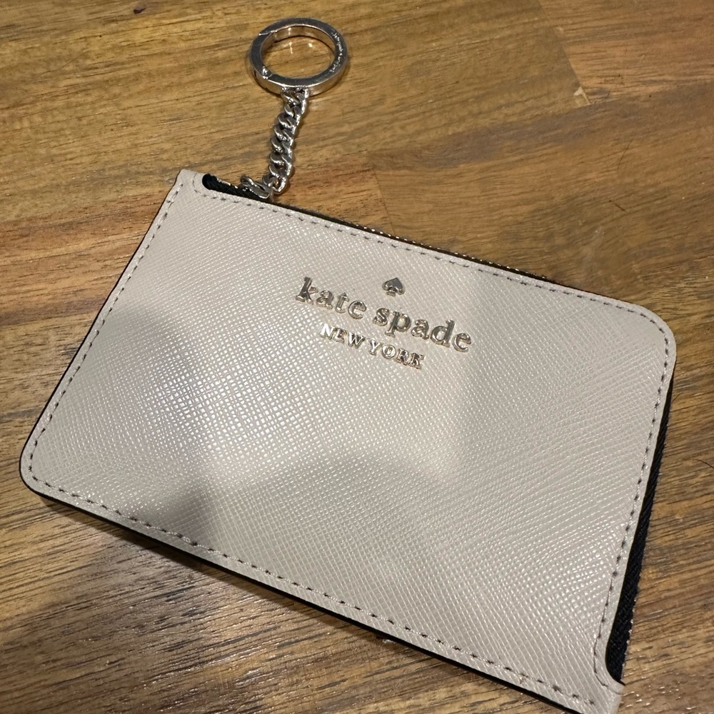 Kate Spade Card Wallet with Key Fob - Gray and Black